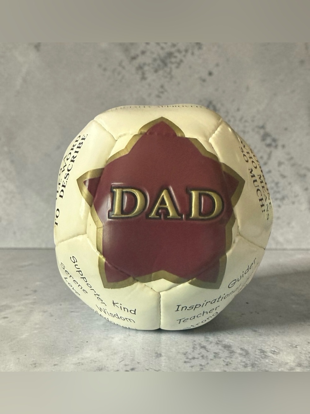 DAD Decorative Keepsake Ball - Cream and Maroon